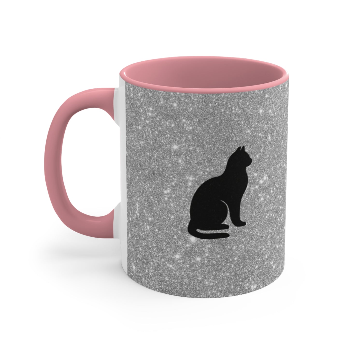 Pink Sparkly Cat Themed Mug | Perfect Gift for Cat Lovers, Pet Owners, Home Decor, Birthday, Coffee Mug