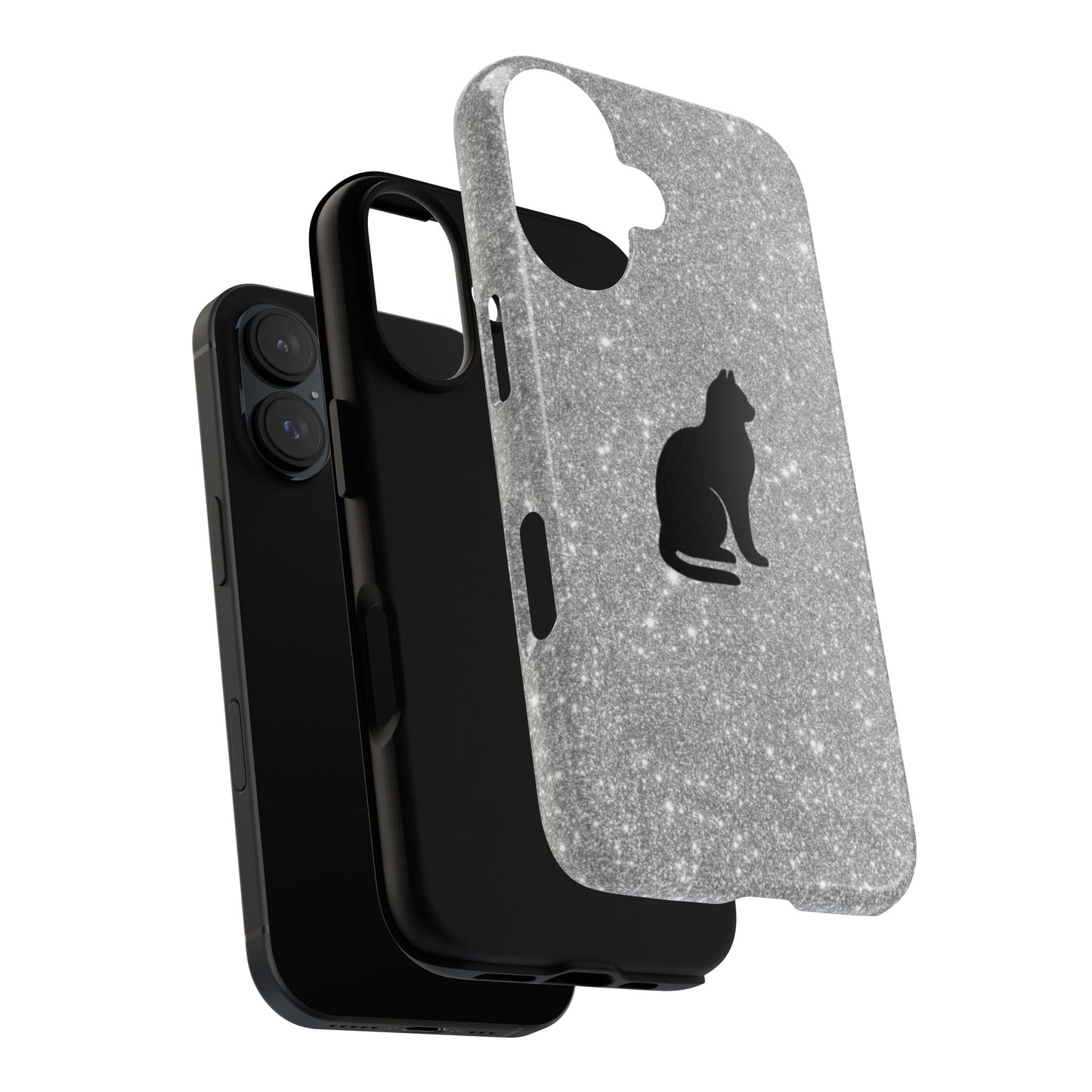 Sparkly Cat Phone Case - Tough Protection for Cat Lovers