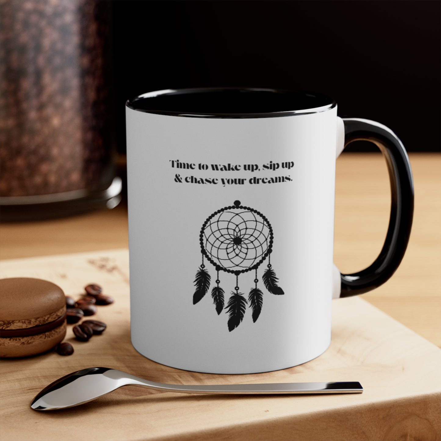 Dreamcatcher Motivational Mug - Colorful Accent, 11oz Coffee Cup for Dreamers
