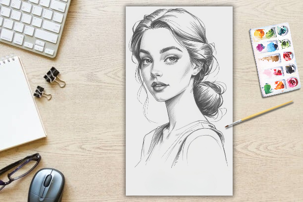 Colouring Portrait Printable PDF Page