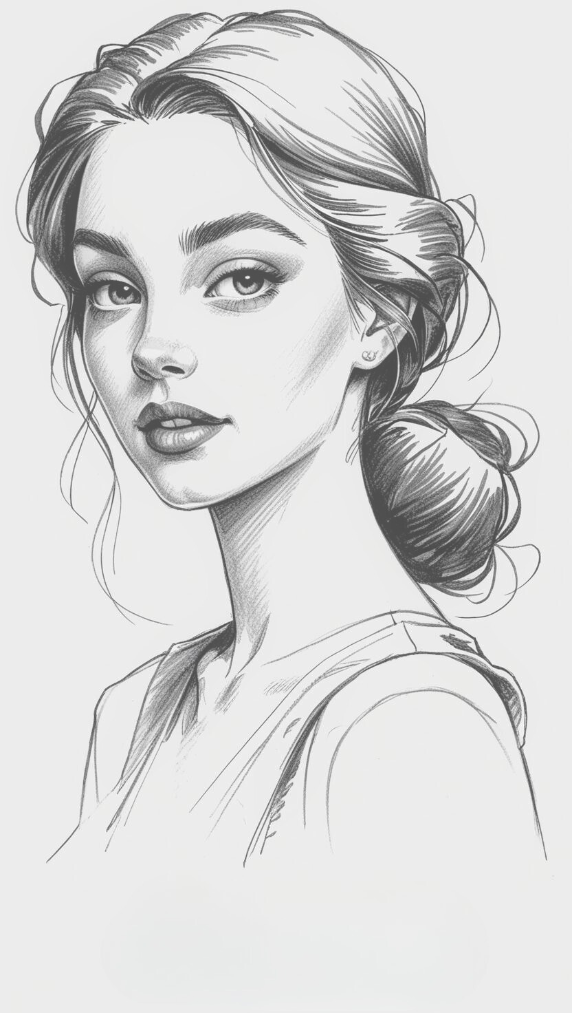 Colouring Portrait Printable PDF Page