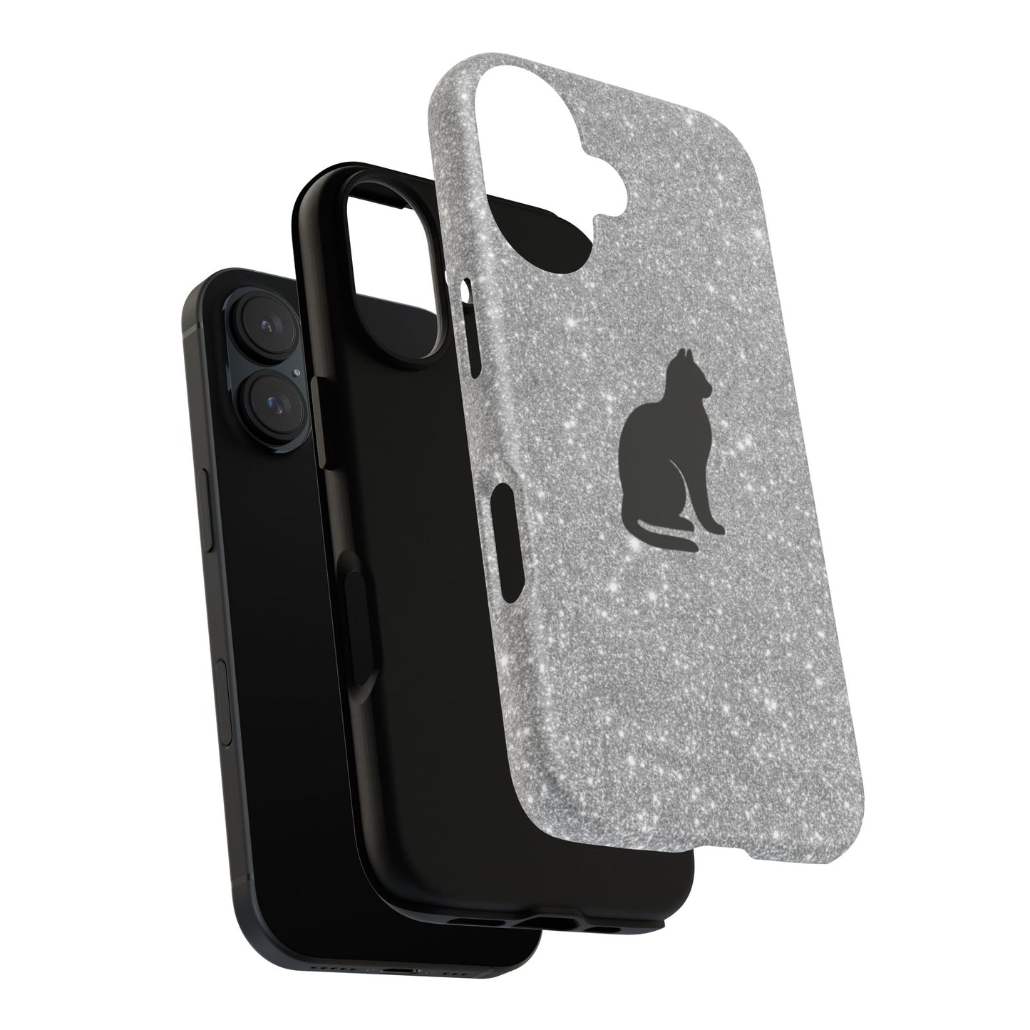 Sparkly Cat Phone Case - Tough Protection for Cat Lovers