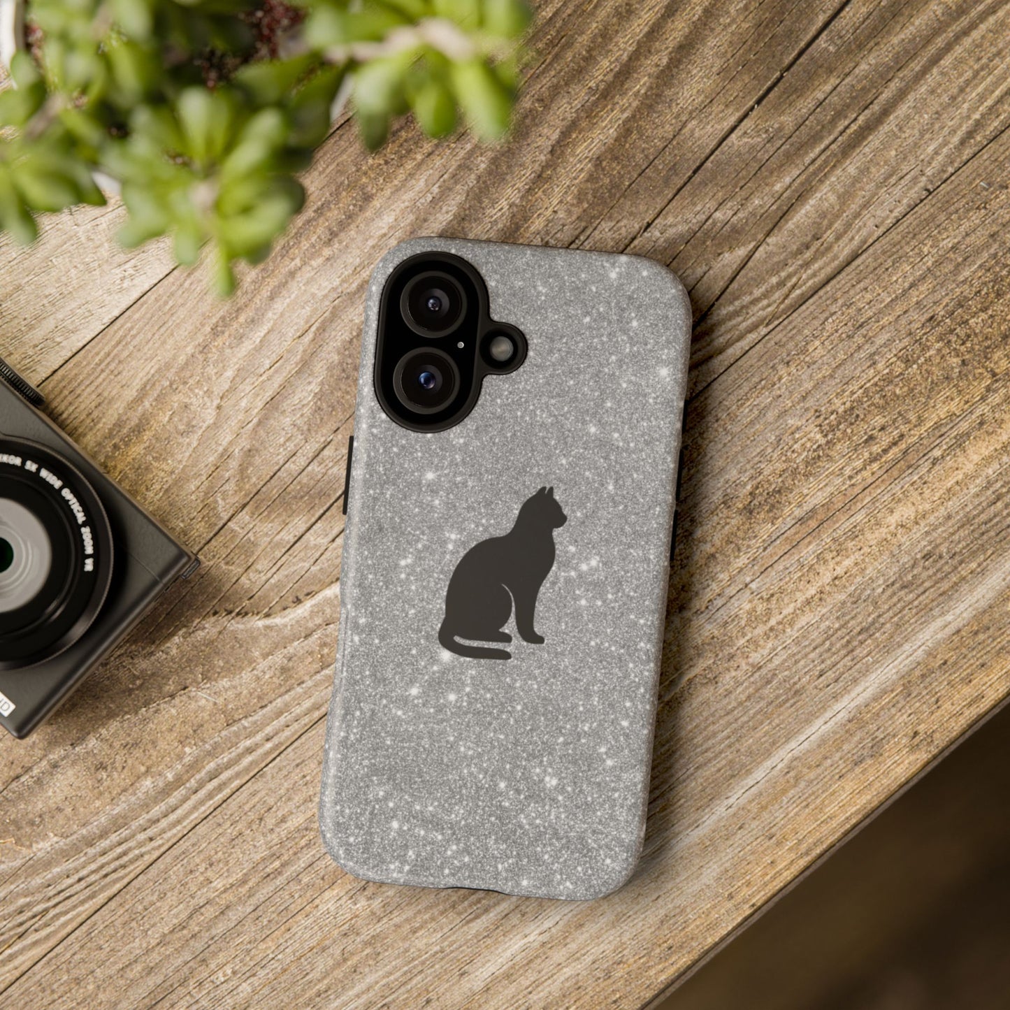 Sparkly Cat Phone Case - Tough Protection for Cat Lovers