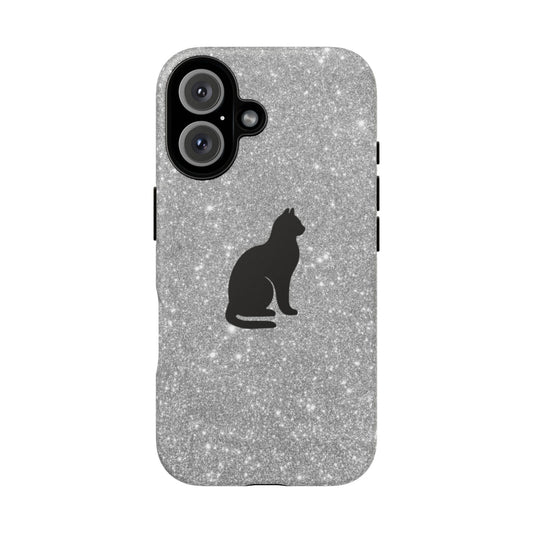Sparkly Cat Phone Case - Tough Protection for Cat Lovers