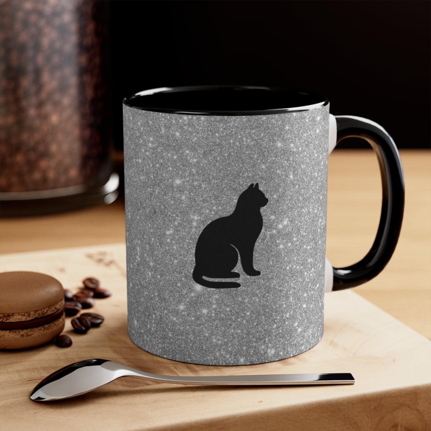 Colorful Cat Accent Mug - 11oz Ceramic Cup for Cat Lovers