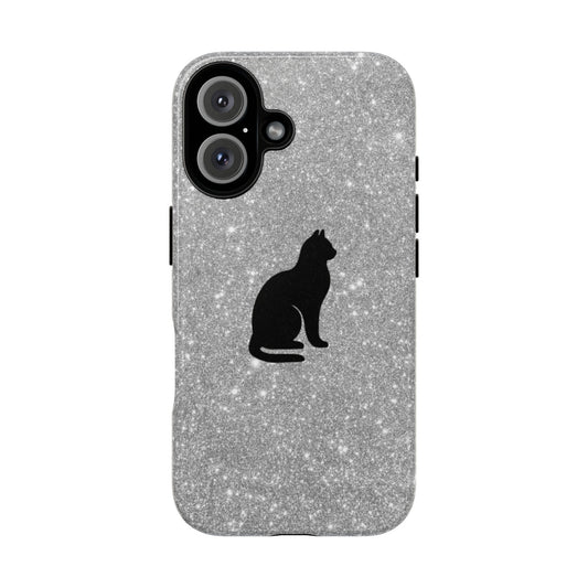 Sparkly Cat Phone Case - Tough Protection for Cat Lovers