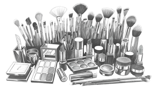 Printable PDF Makeup Colouring Page