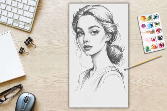 Colouring Portrait Printable PDF Page